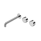 Nero Serenity Wall Basin Set 220mm Offset Spout With Metal Handle Chrome