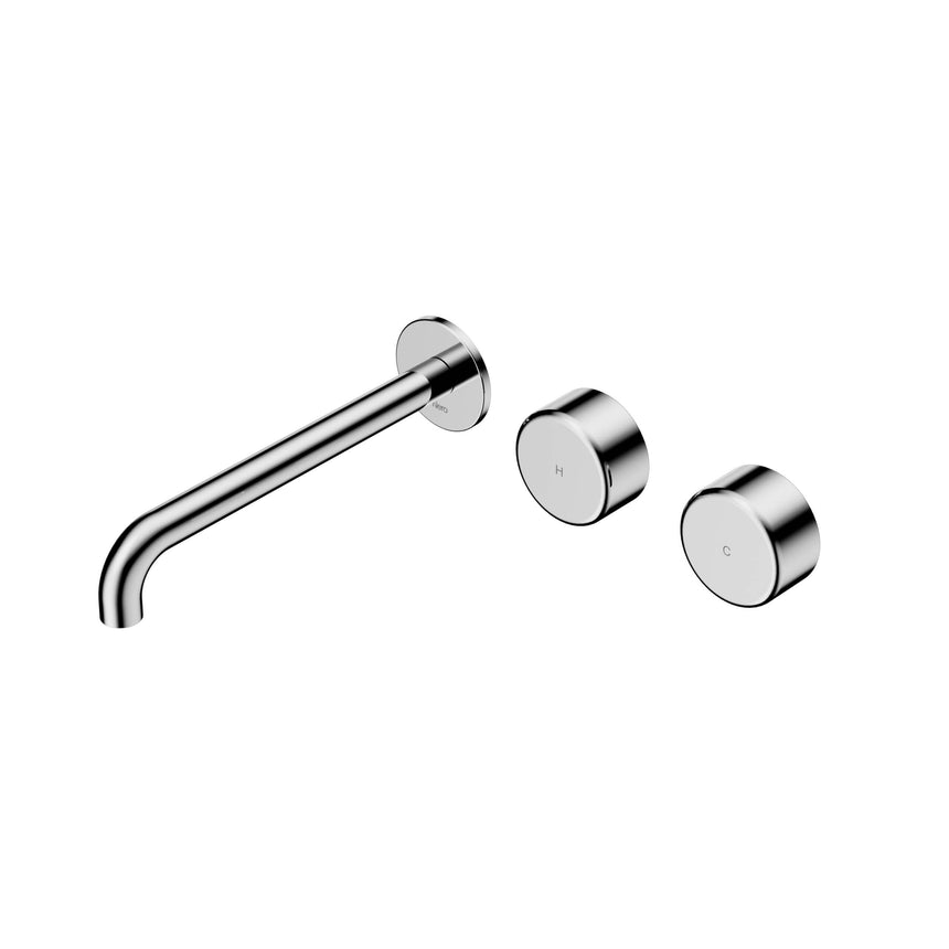 Nero Serenity Wall Basin Set 220mm Offset Spout With Metal Handle Chrome Tapware Nero Default Title