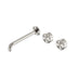 Nero Serenity Wall Basin Set 220mm Offset Spout With Metal Handle Brushed Nickel