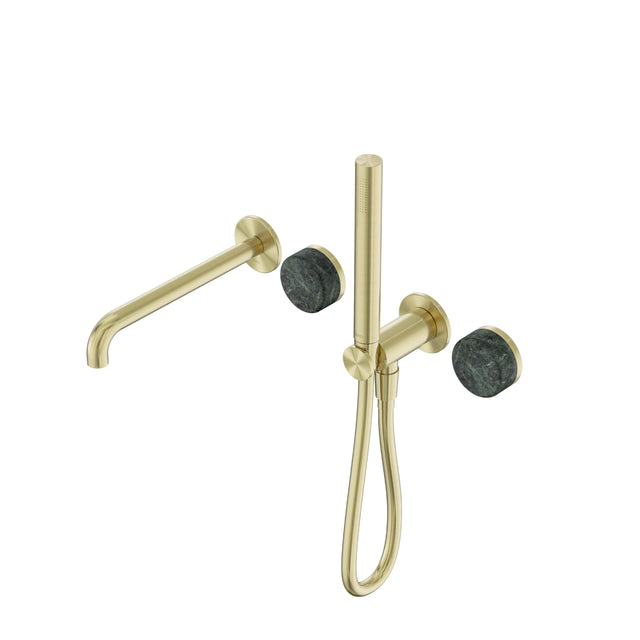 Nero Serenity Progressive Shower System With Spout With Verde Alpi Handle And Slim Shower Brushed Gold Tapware Nero Default Title