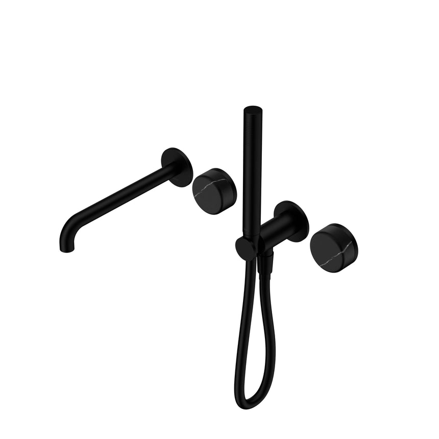 Nero Serenity Progressive Shower System With Spout With Marquina Black Handle And Slim Shower Matte Black Tapware Nero Default Title