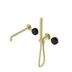 Nero Serenity Progressive Shower System With Spout With Marquina Black Handle And Slim Shower Brushed Gold
