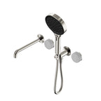 Nero Serenity Progressive Shower System With Spout With Carrara Handle And Nero Serenity Hand Shower Brushed Nickel