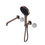 Nero Serenity Progressive Shower System With Spout With Carrara Handle And Nero Serenity Hand Shower Brushed Bronze