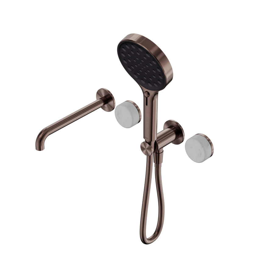 Nero Serenity Progressive Shower System With Spout With Carrara Handle And Nero Serenity Hand Shower Brushed Bronze Tapware Nero Default Title