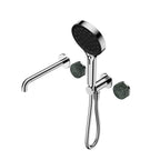 Nero Serenity Progressive Shower System With Spout With Verde Alpi Handle And Nero Serenity Hand Shower Chrome