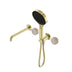 Nero Serenity Progressive Shower System With Spout With Rome Travertine Handle And Nero Serenity Hand Shower Brushed Gold