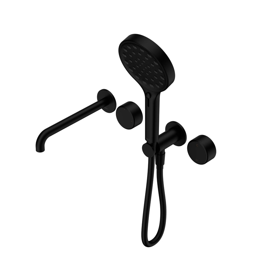 Nero Serenity Progressive Shower System With Spout With Metal Handle And Nero Serenity Hand Shower Matte Black Tapware Nero Default Title
