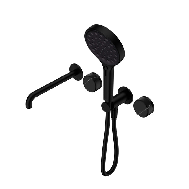 Nero Serenity Progressive Shower System With Spout With Marquina Black Handle And Nero Serenity Hand Shower Matte Black Tapware Nero Default Title