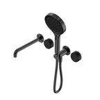 Nero Serenity Progressive Shower System With Spout With Marquina Black Handle And Nero Serenity Hand Shower Gun Metal