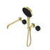 Nero Serenity Progressive Shower System With Spout With Marquina Black Handle And Nero Serenity Hand Shower Brushed Gold