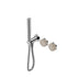 Nero Serenity Progressive Shower System With Rome Travertine Handle And Slim Shower Chrome