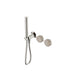 Nero Serenity Progressive Shower System With Rome Travertine Handle And Slim Shower Brushed Nickel