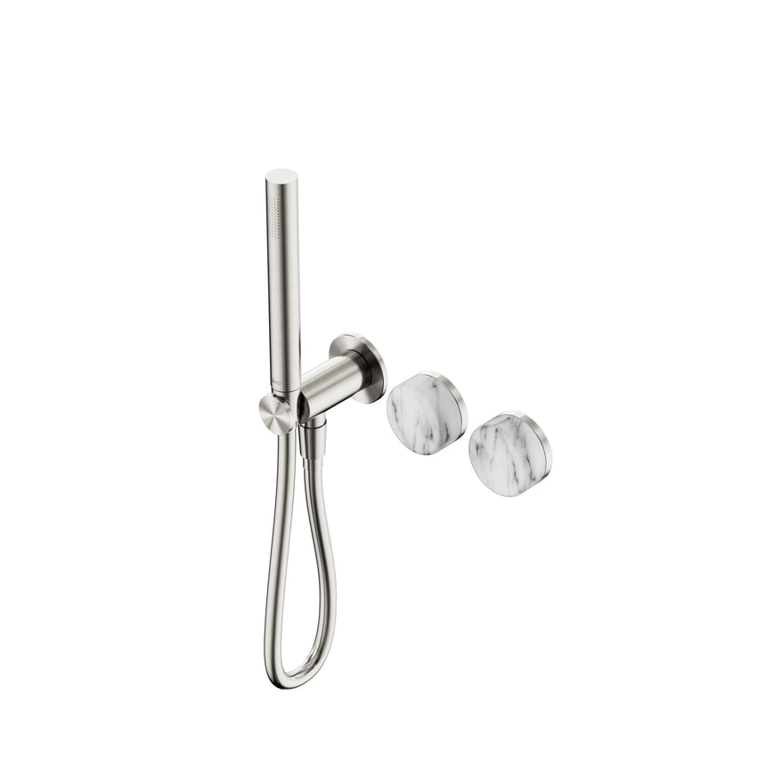 Nero Serenity Progressive Shower System With Arabescato Corchia Handle And Slim Shower Brushed Nickel Tapware Nero Default Title