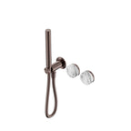 Nero Serenity Progressive Shower System With Arabescato Corchia Handle And Slim Shower Brushed Bronze