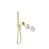 Nero Serenity Progressive Shower System With Arabescato Corchia Handle And Slim Shower Brushed Gold