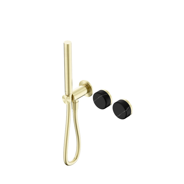 Nero Serenity Progressive Shower System With Marquina Black Handle And Slim Shower Brushed Gold Tapware Nero Default Title