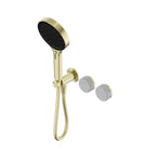 Nero Serenity Progressive Shower System With Carrara Handle And Nero Serenity Hand Shower Brushed Gold