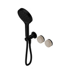 Nero Serenity Progressive Shower System With Rome Travertine Handle And Nero Serenity Hand Shower Matte Black