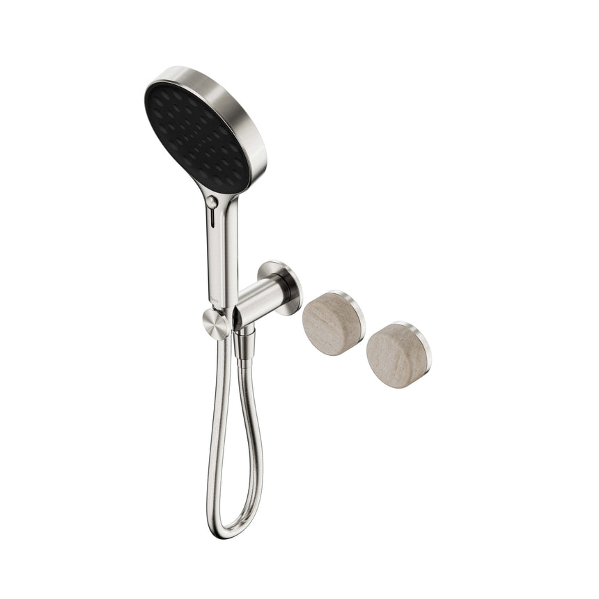 Nero Serenity Progressive Shower System With Rome Travertine Handle And Nero Serenity Hand Shower Brushed Nickel Tapware Nero Default Title