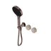 Nero Serenity Progressive Shower System With Rome Travertine Handle And Nero Serenity Hand Shower Brushed Bronze