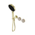 Nero Serenity Progressive Shower System With Rome Travertine Handle And Nero Serenity Hand Shower Brushed Gold