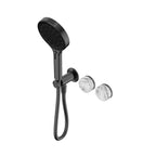 Nero Serenity Progressive Shower System With Arabescato Corchia Handle And Nero Serenity Hand Shower Gun Metal