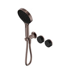 Nero Serenity Progressive Shower System With Marquina Black Handle And Nero Serenity Hand Shower Brushed Bronze
