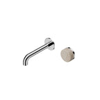 Nero Serenity Progressive Wall Basin Mixer 160mm Spout With Rome Travertine Handle Chrome