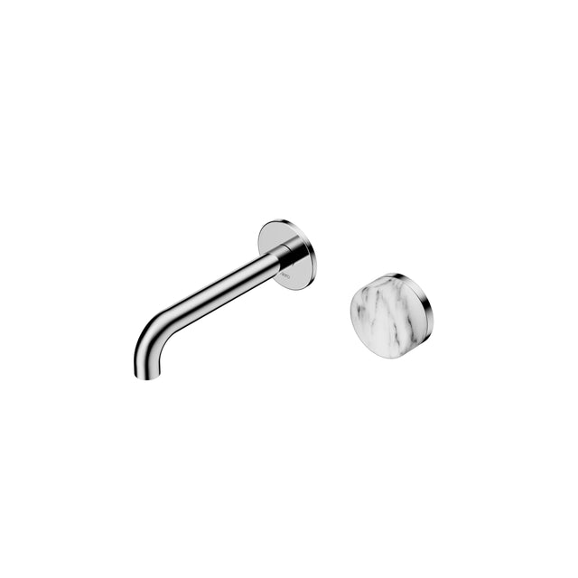 Nero Serenity Progressive Wall Basin Mixer 160mm Spout With Arabescato Corchia Handle Chrome Tapware Nero Default Title