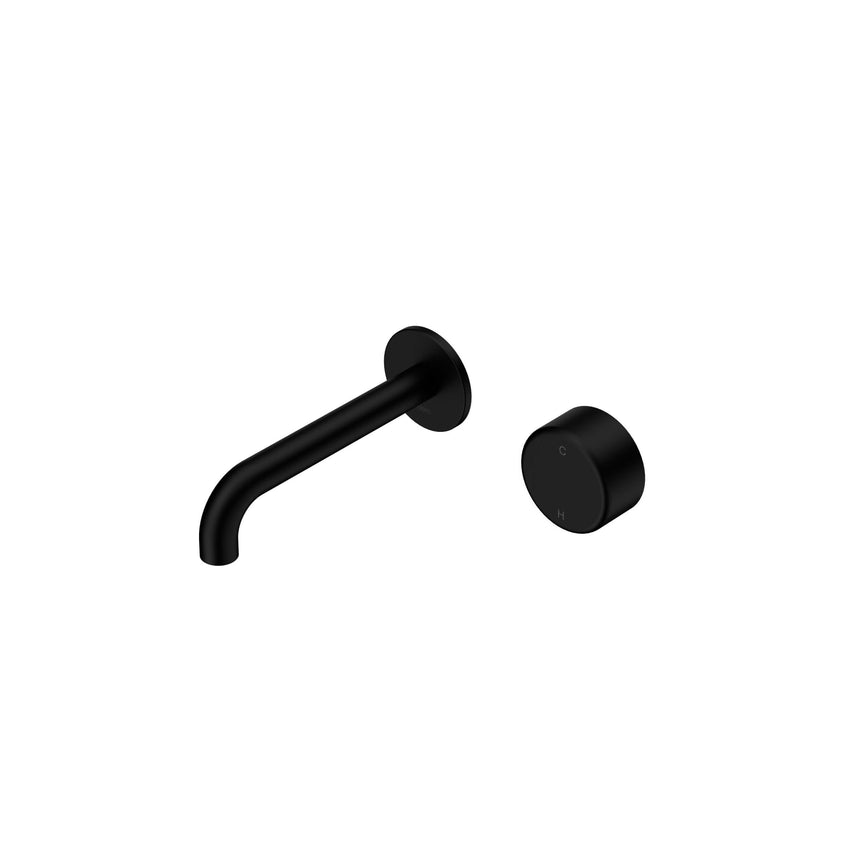 Nero Serenity Progressive Wall Basin Mixer 160mm Spout With Metal Handle Matte Black Tapware Nero Default Title