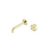 Nero Serenity Progressive Wall Basin Mixer 160mm Spout With Metal Handle Brushed Gold