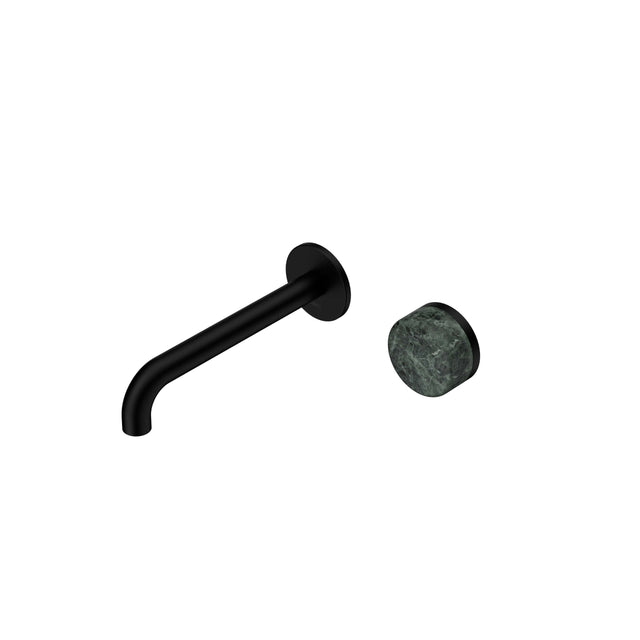 Nero Serenity Progressive Wall Basin Mixer 185mm Spout With Verde Alpi Handle Matte Black Tapware Nero Default Title