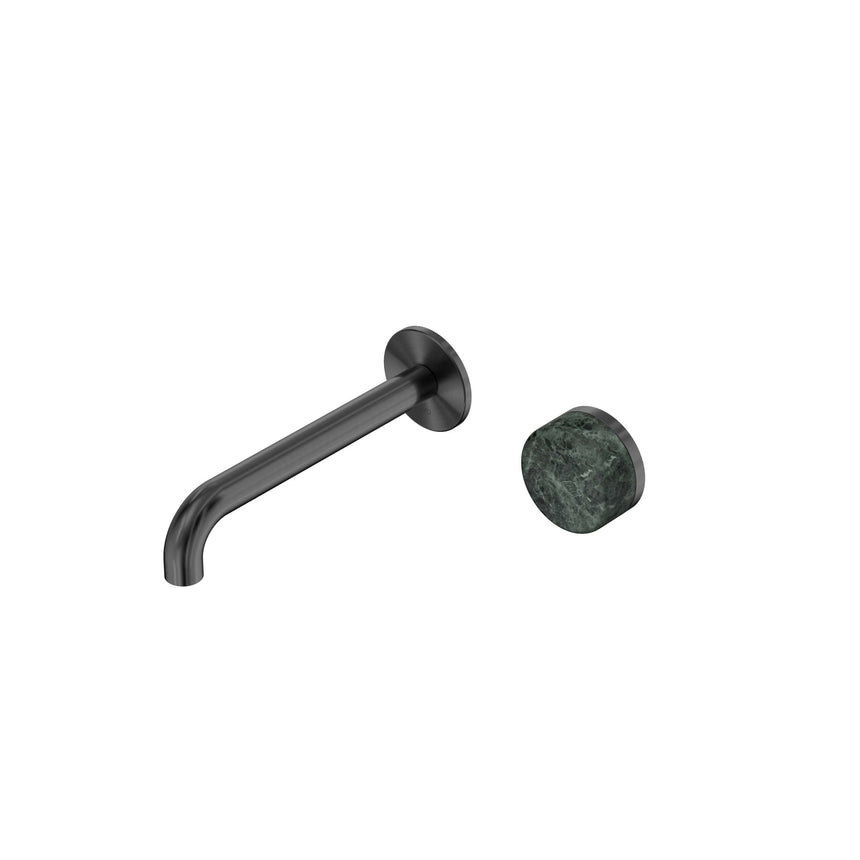 Nero Serenity Progressive Wall Basin Mixer 185mm Spout With Verde Alpi Handle Gun Metal Tapware Nero Default Title