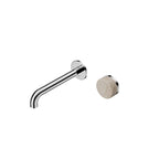 Nero Serenity Progressive Wall Basin Mixer 185mm Spout With Rome Travertine Handle Chrome