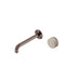 Nero Serenity Progressive Wall Basin Mixer 185mm Spout With Rome Travertine Handle Brushed Bronze