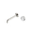 Nero Serenity Progressive Wall Basin Mixer 185mm Spout With Arabescato Corchia Handle Brushed Nickel