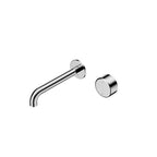 Nero Serenity Progressive Wall Basin Mixer 185mm Spout With Metal Handle Chrome