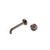 Nero Serenity Progressive Wall Basin Mixer 185mm Spout With Metal Handle Brushed Bronze