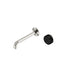 Nero Serenity Progressive Wall Basin Mixer 185mm Spout With Marquina Black Handle Brushed Nickel