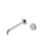 Nero Serenity Progressive Wall Basin Mixer 220mm Spout With Carrara Handle Brushed Nickel
