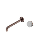 Nero Serenity Progressive Wall Basin Mixer 220mm Spout With Carrara Handle Brushed Bronze