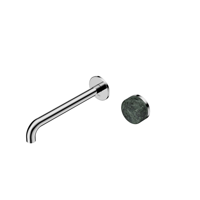 Nero Serenity Progressive Wall Basin Mixer 220mm Spout With Verde Alpi Handle Chrome Tapware Nero Default Title