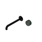 Nero Serenity Progressive Wall Basin Mixer 220mm Spout With Verde Alpi Handle Matte Black