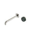 Nero Serenity Progressive Wall Basin Mixer 220mm Spout With Verde Alpi Handle Brushed Nickel