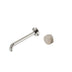 Nero Serenity Progressive Wall Basin Mixer 220mm Spout With Rome Travertine Handle Brushed Nickel