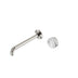 Nero Serenity Progressive Wall Basin Mixer 220mm Spout With Arabescato Corchia Handle Brushed Nickel