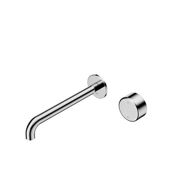 Nero Serenity Progressive Wall Basin Mixer 220mm Spout With Metal Handle Chrome Tapware Nero Default Title