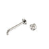 Nero Serenity Progressive Wall Basin Mixer 220mm Spout With Metal Handle Brushed Nickel