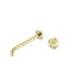 Nero Serenity Progressive Wall Basin Mixer 220mm Spout With Metal Handle Brushed Gold